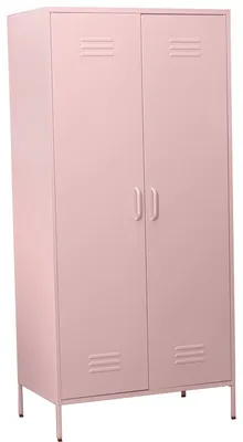 Metall-Kleiderschrank, 2 Türen, Rosa, 85x50x180 cm