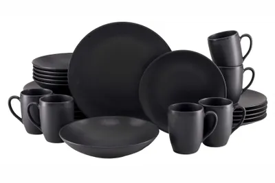 Produktbild von CreaTable, 23194, Soft Touch Schwarz, Kombiservice 24-tlg, Steinzeug