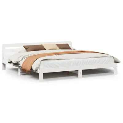 Produktbild von vidaXL Massivholzbett ohne Matratze Weiß 180x200 cm Kiefernholz