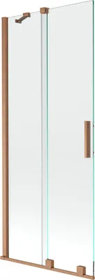 Produktbild von Mexen Velar 2-Flügel-Badewannenwand Regulierbare 80 x 150 cm, transparent, Kupfer gebürstet - 896-080-000-01-65
