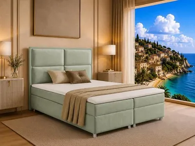 Produktbild von Best For Home Boxspringbett Trinity K-11 mit 7-Zonen-Bonell-Federkernmatratze | Boxspringbett 160x200 mit Bettkasten | Doppelbett mit Matratze und Stauraum | Polsterbett –Lieferung bis Bordsteinkante