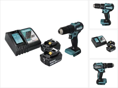 Produktbild von Makita DHP 483 RT Akku Schlagbohrschrauber 18 V 40 Nm Brushless + 2x Akku 5,0 Ah + Ladegerät