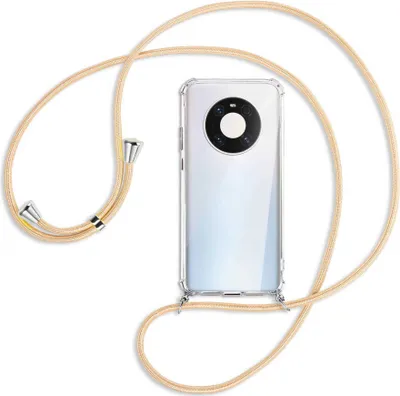 Produktbild von Handykette Backcover-Schutzhülle mit Band (Metall silberfarben) für Huawei Mate 40 Pro - Goldkordel
