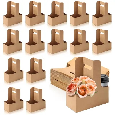 Becherhalter aus Kraftpapier, 2 Tassen, 30 Stück, Einweg