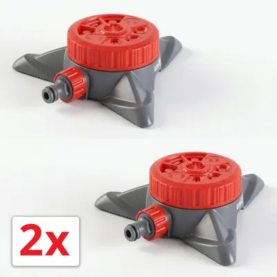 Produktbild von Grafner Flächenregner mit 8 Funktionen, bis 50 m², verschiedene Konturen wie 360°, 315°, 270°, 225°, 180°, 135°, 90°, 1/2 Zoll Klick-Anschluss, ideal für Ecken, Kreisflächen, Kreis Rasensprenger