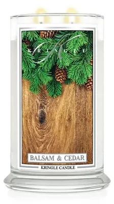 Produktbild von Kringle Candle Balsam & Cedar, Duftkerze, groß, mit 2 Dochten (624 g)