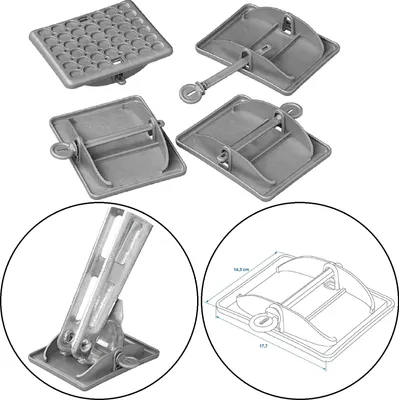 Produktbild von 4x Stützplatten Wohnwagen Caravan Anhänger Stützen XL Kunststoff 900kg belastbar