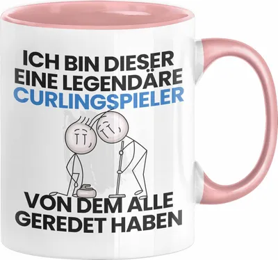 Produktbild von Curlingspieler Geschenk Tasse Lustige Geschenkidee Geburtstag für Curlingspieler Ich Bin Dieser Legendäre Curlingspieler Von Dem Alle Geredet Haben Kaffee-Becher (Rosa)