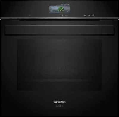 Siemens iQ700 HR976GMB1, Einbau-Backofen mit Dampfunterstützung, Schwarz, EEK:A+