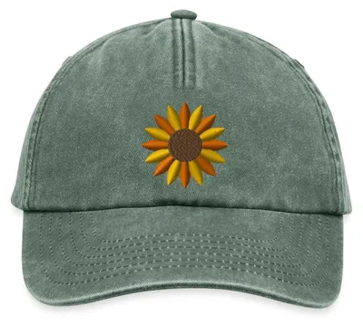 Produktbild von Spreadshirt Stickerei Sonnenblume Vintage Cap, One size, Vintage Flaschengrün