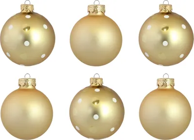 Produktbild von Weihnachtskugeln Set Gold mit zartem Punktedekor