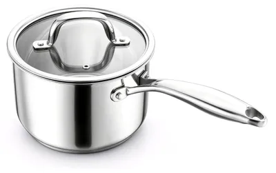 Produktbild von Milchtopf – 1,9 Liter – Edelstahl – Glasdeckel – Induktionsgeeignet