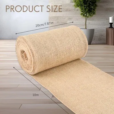 Zdjęcie produktu dla Rolka obrusu jutowego 20 cm x 10 m – obrus z naturalnej juty na wesele i uroczystość w stylu rustykalnym – rustykalna dekoracja stołu
