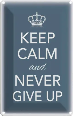 Produktbild von vianmo Blechschild 30x20 cm Keep Calm and never give up Yoga