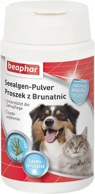 Produktbild von BEAPHAR - Meeresalgen-Pulver für Hunde und Katzen - Zahn- und Mundhygiene ---- Algenpulver ------- ---------- Zahnpflege - Frischer Atem -- No Brush - 75 g