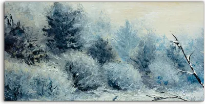 Produktbild von Coloray Spritzschutz aus Glas 120x60  Wandkunst Küchenrückwand Winter Landschaft mit weißen Bäumen