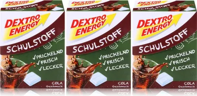 Produktbild von Dextro Energy Schulstoff Traubenzucker Cola Geschmack 50g (3er Pack)