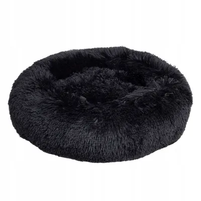 Obrázek produktu pro SLEEPING SOFA M Postel pro kočky Donut Round Fluffy Plush s okrajem PABLO Black M