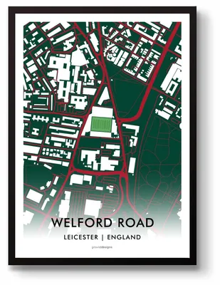 Productafbeelding van Solidchoice - Welford Road Stadion Art Print A3 voor Rugby Fans