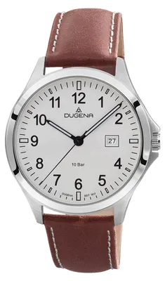 Produktbild von Dugena 4460990 Herren-Armbanduhr, Edelstahl-Gehäuse, Leder-Armband