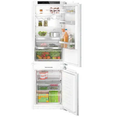 Obrázek produktu pro Chladnička, Bosch KIN86ADD0, SER6, BI kombinace lednice s mrazničkou NoFrost, D, 177,2 cm, 260l (184+76), 35dB(B), IC, VitaFresh XXL, zásuvka 0°, EcoAirflow, police na láhve, 2 chladicí systémy, displej , LED osvětlení mrazničky, měkké zavírání, skládací zapuštěné