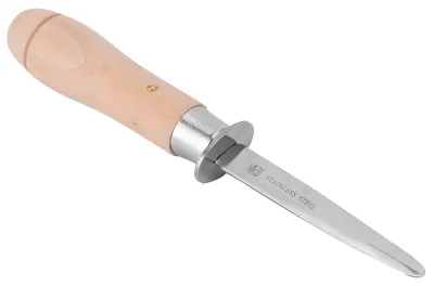 Austernmesser mit Holzgriff, 20,5 cm, Anti-Rutsch