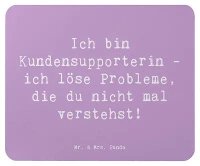 Produktbild von Mr. & Mrs. Panda Mouse Pad Spruch Kundensupporterin Heldin - Lavendeltraum - Geschenk, Berufsalltag, Geschenke für Berufstätige, Hilfsbereitschaft, Kundensupport, Beruf