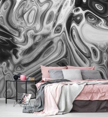 Produktbild von Fototapete Abstrakt Muster schwarz weiß, Material:Superior Vlies 350 g/qm, Größe Tapete:520 x 300cm