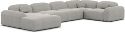 Produktbild von Strukturstoff U-Form XL Wohnlandschaft Nuvia Hellgrau Links