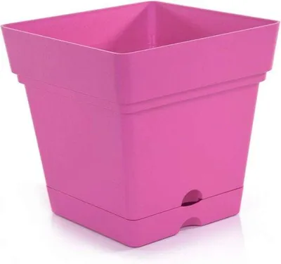 Image de Pot carré de 165 cm, couleur fuchsia, pour fleurs de jardin