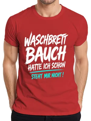 Obrázok produktu pre Tričko s nápisom "Mávam plochý brucho", štýl "Statement", sarkastické, pánske, červené, veľkosť 3XL