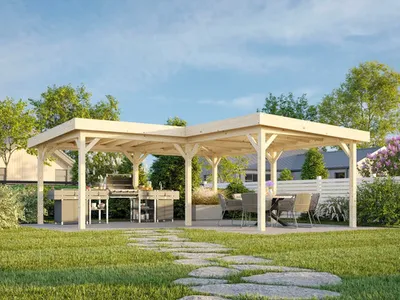 Produktbild von Pavillon Palmako Lenna 16,6 m² 588 x 588 cm tauchimprägniert