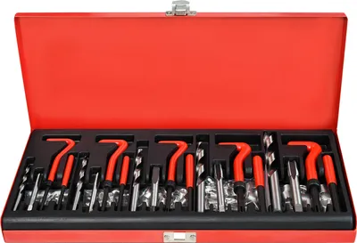 Produktbild von Sessamen-LP 131-tlg Gewindereparatursatz Helicoil Set mit Einsätze Hülsen Gewindebohrer Spiralbohrer M5 M6 M8 M10 M12 für Beschädigte Gewinde