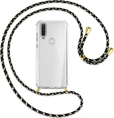 Produktbild von Handykette Backcover-Schutzhülle mit Band (Metall goldfarben) für Motorola One Action - camouflage