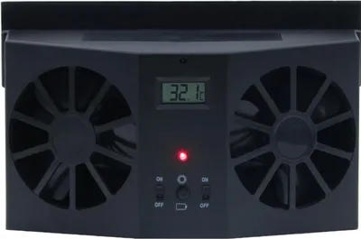 Obrázek produktu pro Solární ventilátor do auta – energeticky úsporný přenosný elektrický ventilátor s dvojitou hlavou pro automobily, černý