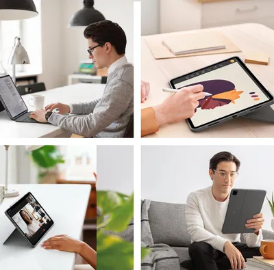 Immagine prodotto di Logitech Combo Touch - Tastiera e custodia folio - con trackpad - retroilluminata - Apple Smart connector - QWERTY - Svizzera - Grigio Oxford - per Apple iPad Pro da 12,9 pollici (5a generazione)