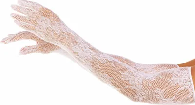 Productafbeelding van Leg Avenue - Witte Bloemennethandschoenen
