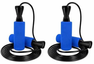Produktbild von 2er Set - Springseil 280 cm Blau Fitness Speed Rope für Erwachsene – Seilspringen für Cardio, Ausdauertraining, Boxtraining, Crossfit, Fettverbrennung, Workout & Home Gym
