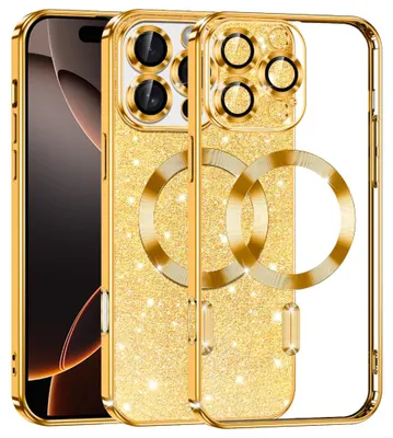 Obrázek produktu pro Techsuit třpytivý zadní kryt s MagSafe pro Apple iPhone 16 Pro - Zlatý