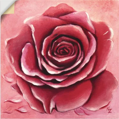 Produktbild von ARTland Wandbild, selbstklebend Rote Rose handgemalt Größe: 70x70 cm