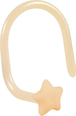 Produktbild von viva-adorno 0,8mm Nasenstecker Nasenpiercing gebogen flexibel Stern Bioflex Kunststoff verschiedene Farben Z467,Stern pfirsich