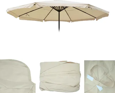 Image de Housse de rechange pour parasol Meran Pro, parasol de marché gastronomique avec volant Ø 5m, polyester ~ crème