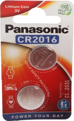 Produktbild von Panasonic CR-2016EL/2B, Einwegbatterie, CR2016, Lithium, 3 V, 2 Stück(e), 165 mAh