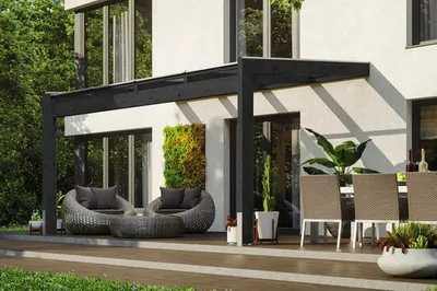 Produktbild von Terrassenüberdachung SKAN HOLZ Novara 450 x 259 cm anthrazit
