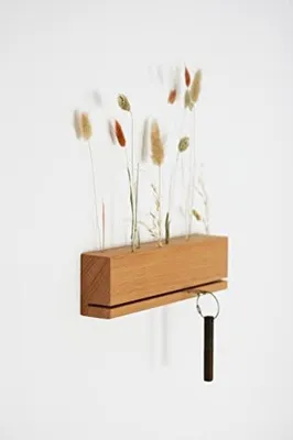 Produktbild von PromoHome® Holz Schlüsselhalter Wandorganizer mit Trockenblumenhalter - 30cm