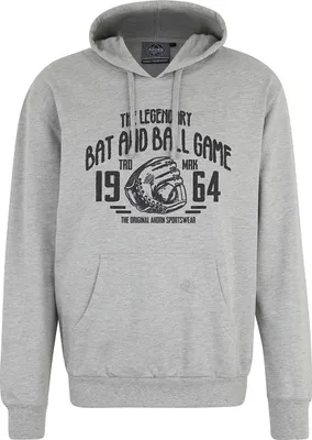 Produktbild von Big Size Kapuzen-Sweatshirt AHORN SPORTSWEAR Legandary Ball Game Graumeliert 5XL