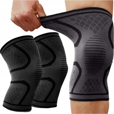 Obrázek produktu pro Kolenní ortéza - Elastická kolenní ortéza - Šedá - 2 kusy