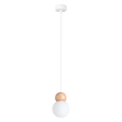 Immagine prodotto di Lampada a sospensione PEKKA 1 bianco/legno naturale 1xG9 8W vetro/legno 124x11x11cm Sollux Lighting