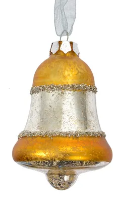 Image de Clayre & Eef Pendentif de Noël Ø 5x9 cm Verre doré