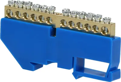 Produktbild von Verteilerleiste, für 35mm Hutschiene, 12-fach, blau